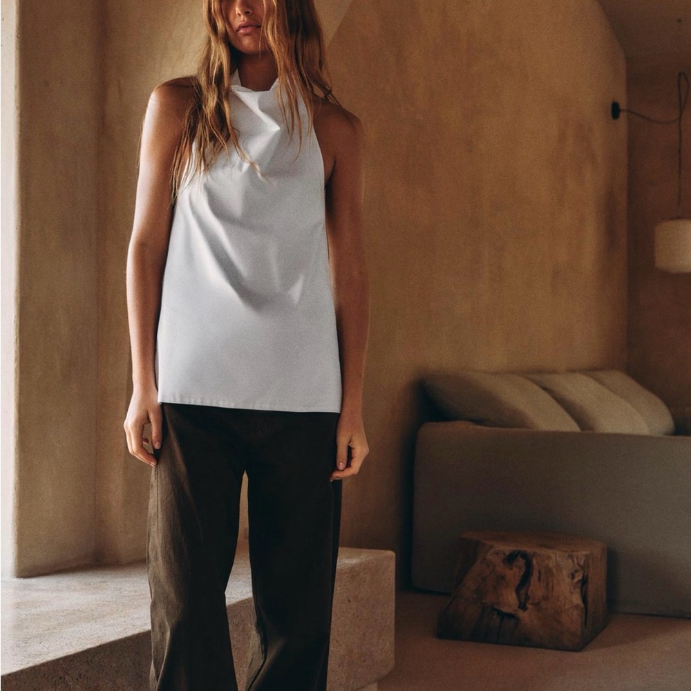 NWT Zara Draped Trench Halter Top